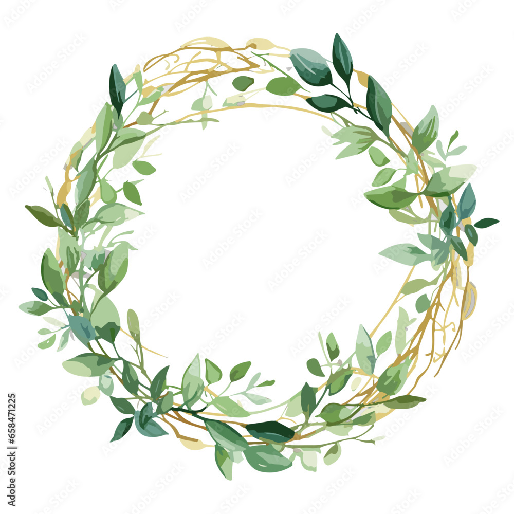Fototapeta premium Watercolor leaves for wedding