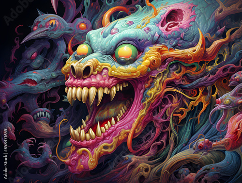 Colorful art of monster face © AhmadSoleh
