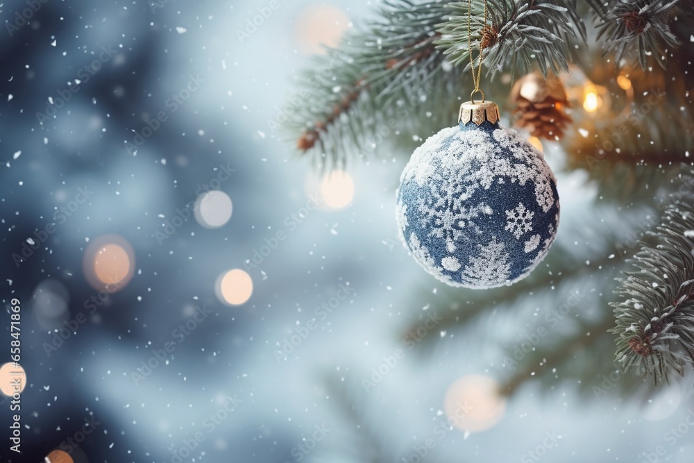 Christmas balls decorated pine tree. Christmas balls decorated pine tree.