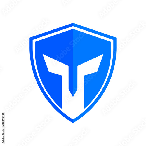Free Download This is a spartan helmet logo in the shape of a shield, this logo is suitable for businesses or security companies - GFXLoad