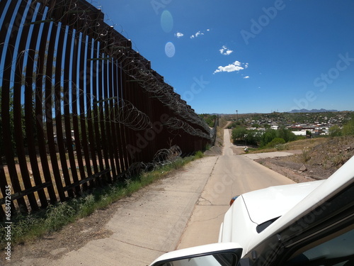 US - Mexico Border Fence in Nogales, Arizona