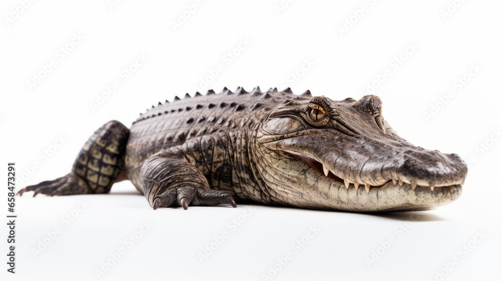 A crocodile on a white background A crocodile on a white background