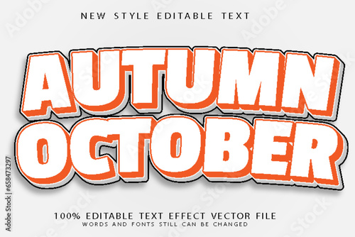autumn october editable text effect emboss modern style