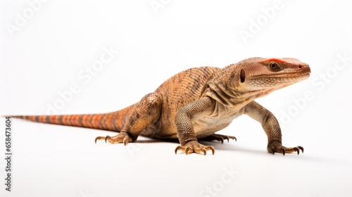 A monitor lizard on a white background