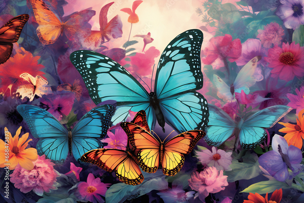 butterfly on flower butterfly on flower