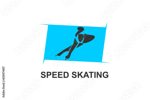 speed skating vector line icon. skate on ice, practice speed skating. sport  pictogram illustration.
