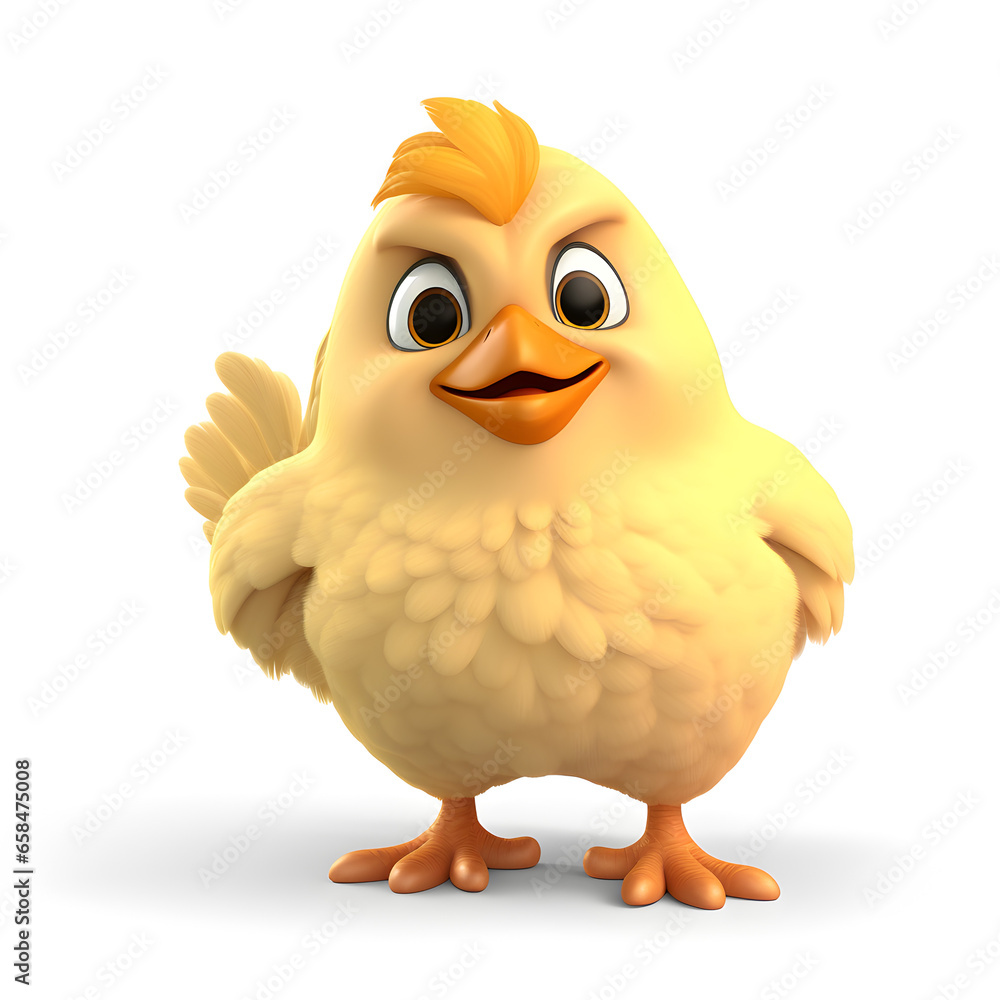 Cartoon 3d of chicken isolated on white Cartoon 3d of chicken isolated on white