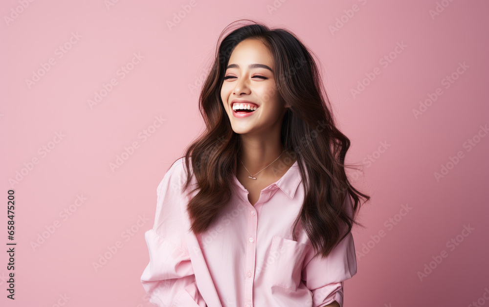 happy fashion smiling girl with bright clothing in solid light background happy fashion smiling girl with bright clothing in solid light background