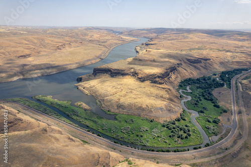 Confluence of Snake River and Tucannon River in Eastern Washington