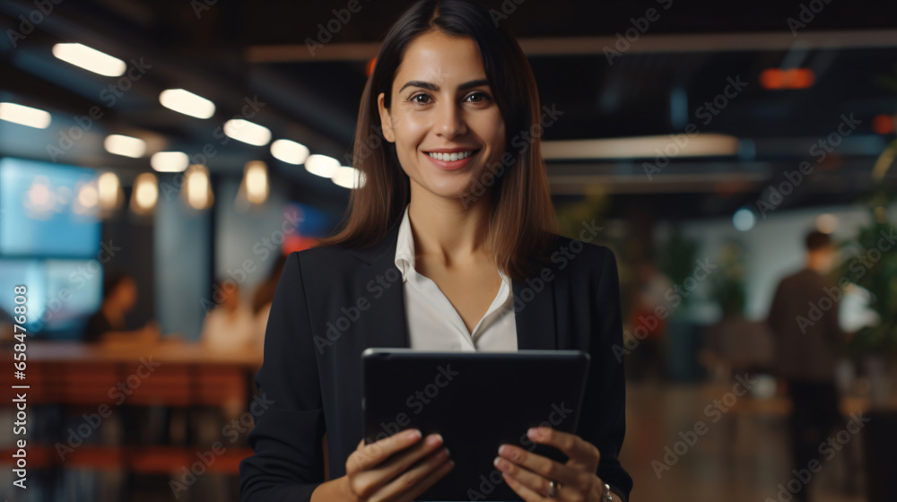 Mature Latin businesswoman ceo using computer, 