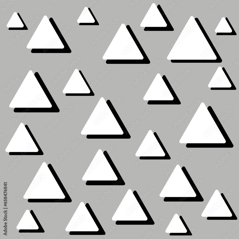 White triangles with black shadows on gray background White triangles with black shadows on gray background