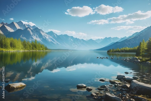 Serene Reflections Nature's Peaceful Symphony - Generative AI Edition
