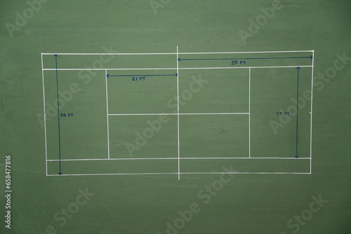 A standard design draft of a badminton court © Steve