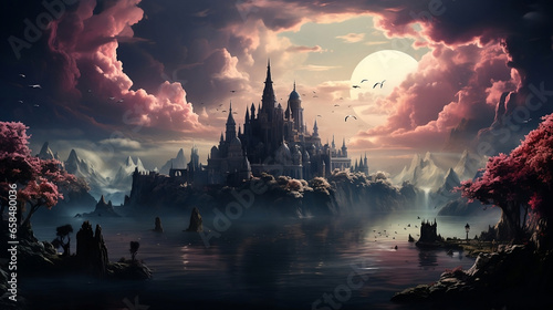 Castle in the fantasy world