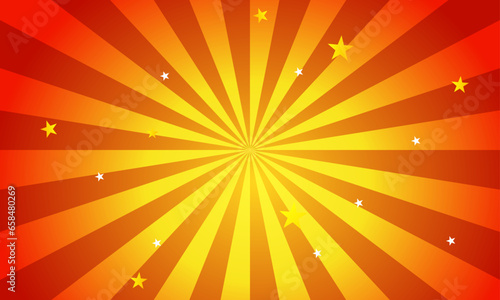 Vector gradient background with star and rays