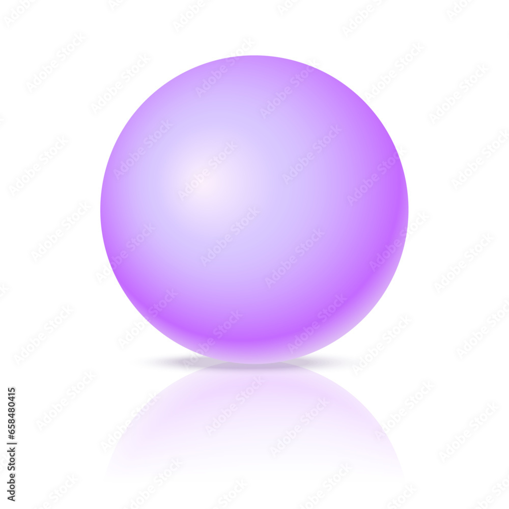 Fototapeta premium Vector pastel purple ball realistic glossy 3d sphere ball isolated geometric figure of round sphere