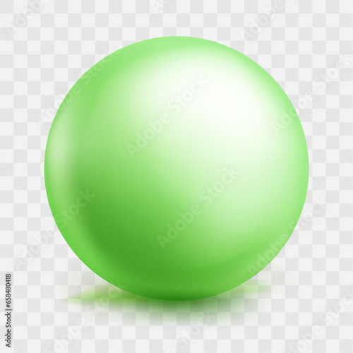 Vector pastel green ball realistic glossy 3d sphere ball isolated geometric figure of round sphere on white