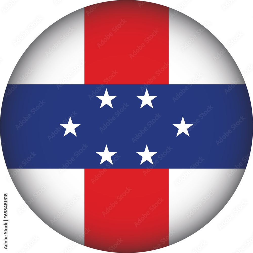 Netherland Antilles Flag Round Shape illustration Vector