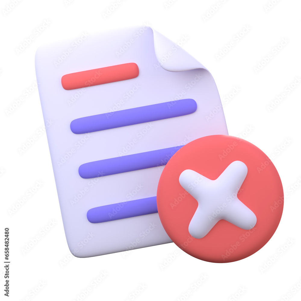 3D document inspection icon. Office business element. 3D document inspection icon. Office business element.