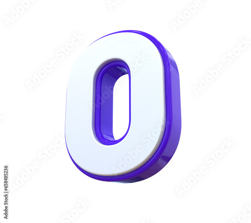 3D Purple Letter O