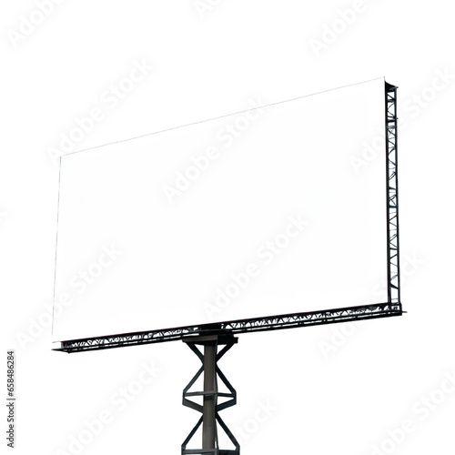 Blank billboard isolated on white png background