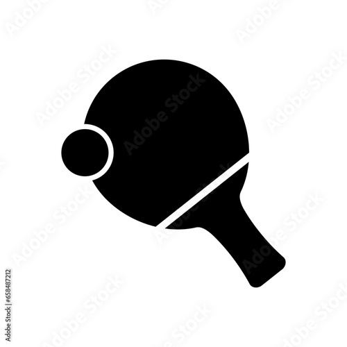 table tennis icon. Pickleball paddle with ball