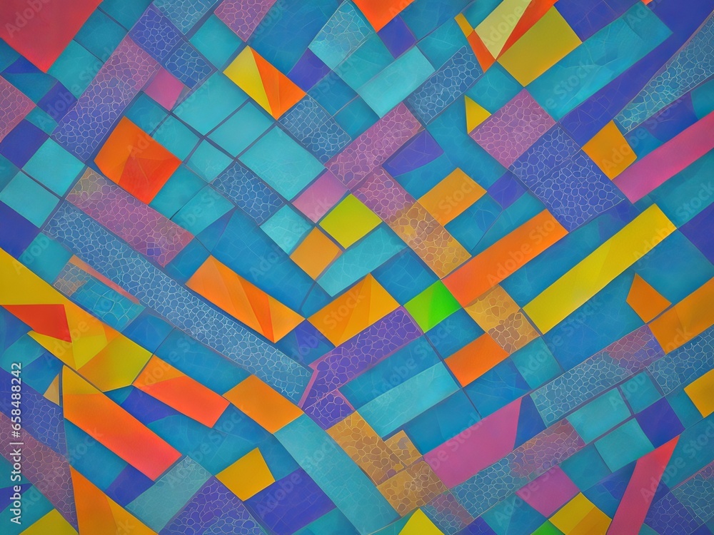 Tiled Mosaic Dreams: Abstract Background with Artistic Patterns Tiled Mosaic Dreams: Abstract Background with Artistic Patterns