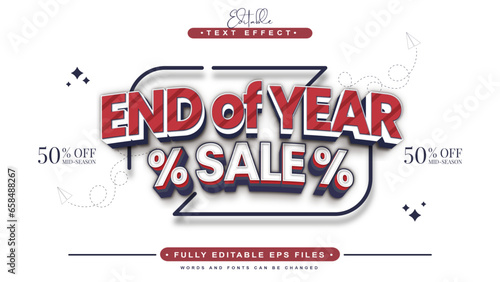 editable end of year pronotional banner text effect.typhography logo