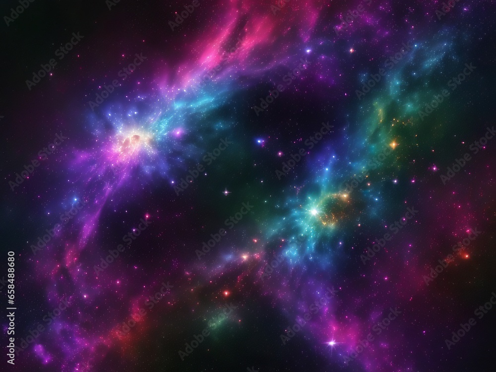 Cosmic Color Symphony: Abstract Space Nebula Background