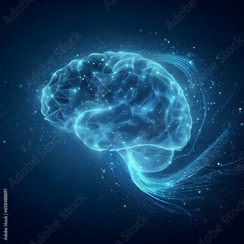 brain in blue