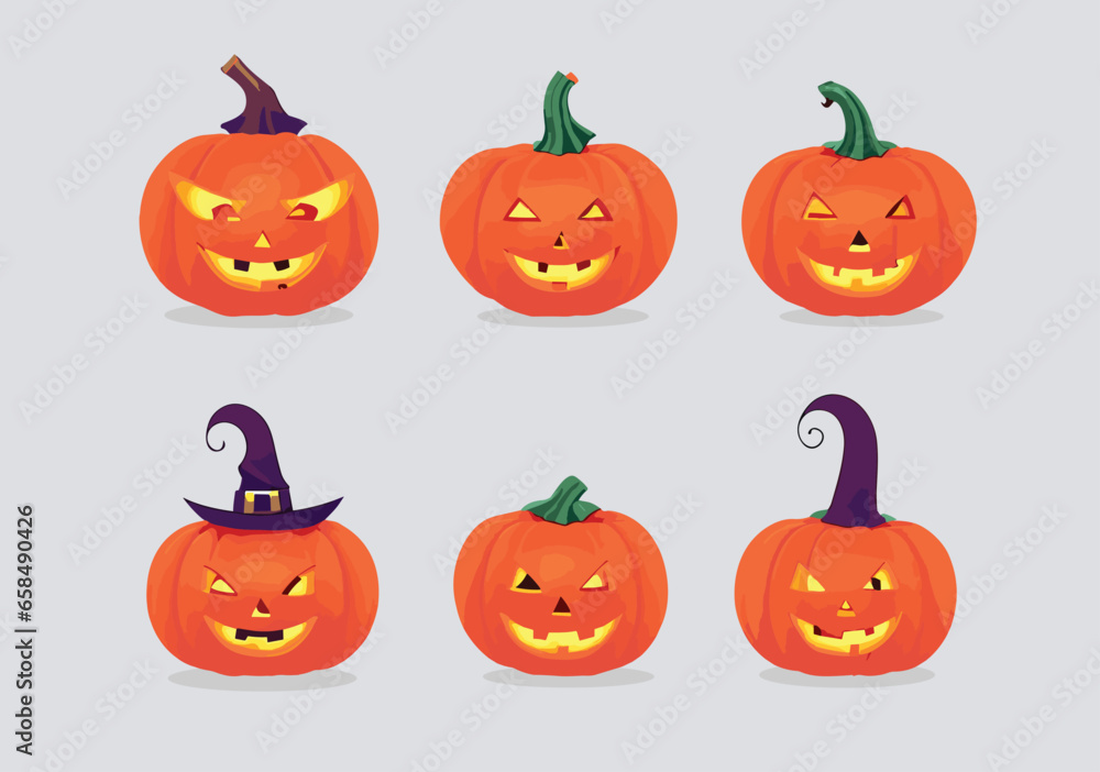 Vector set Pumpkin isolated on white background Vector set Pumpkin isolated on white background