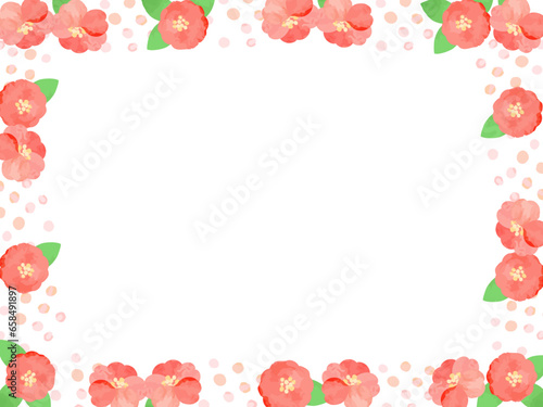 Ê∞¥ÂΩ©„ÅÆÊ§ø„ÅÆËä±„Å®„Éâ„ÉÉ„Éà„ÅåÂèØÊÑõ„ÅÑ„Éï„É¨„Éº„É†ËÉåÊôØ„Ç§„É©„Çπ„Éà