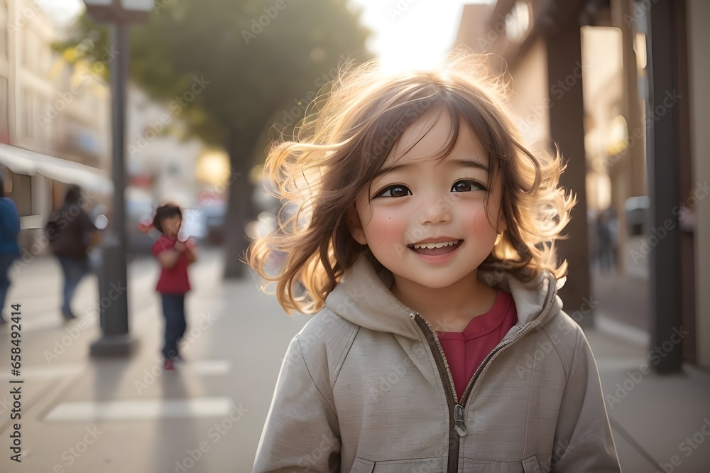 Innocence Unveiled Spontaneous Joy on the City Streets - Generative AI Edition




