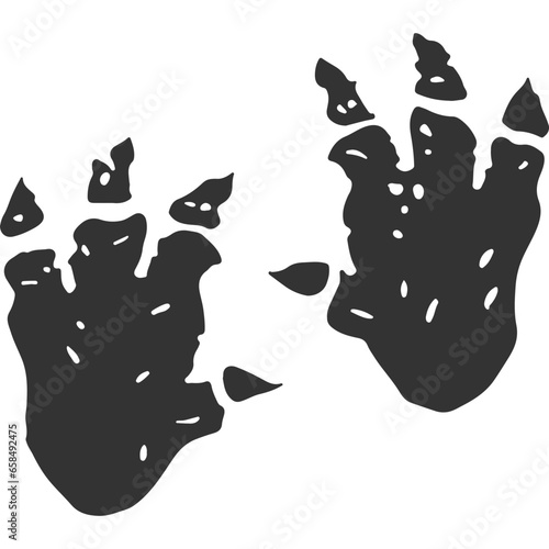On the Trail of Colossal Beast Vintage Illustration Vector