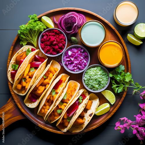 Wallpaper Mural Mexican Fiesta - A Vibrant Taco Spread with Fresh Ingredients and Zesty Flavors Torontodigital.ca