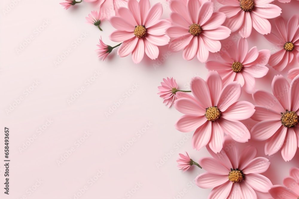 pink flowers on pink background