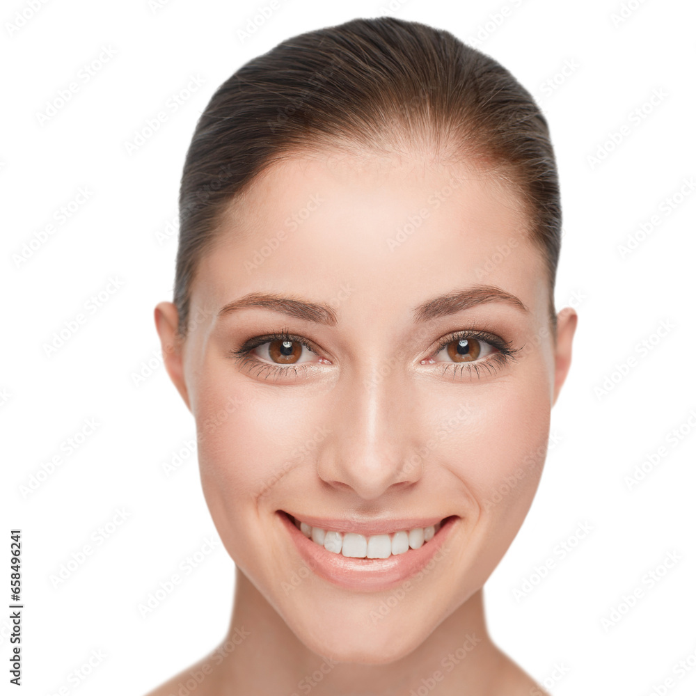 Woman, face and skincare smile for wellness health, results or clean isolated on transparent png background. Female person, portrait and cosmetic dermatology luxury or confident glow, shine for happy Woman, face and skincare smile for wellness health, results or clean isolated on transparent png background. Female person, portrait and cosmetic dermatology luxury or confident glow, shine for happy