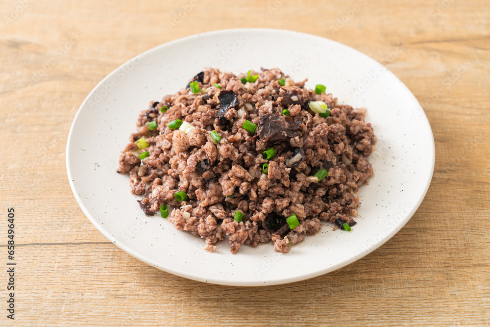 Stir-fried Chinese Olives with Minced Pork Stir-fried Chinese Olives with Minced Pork