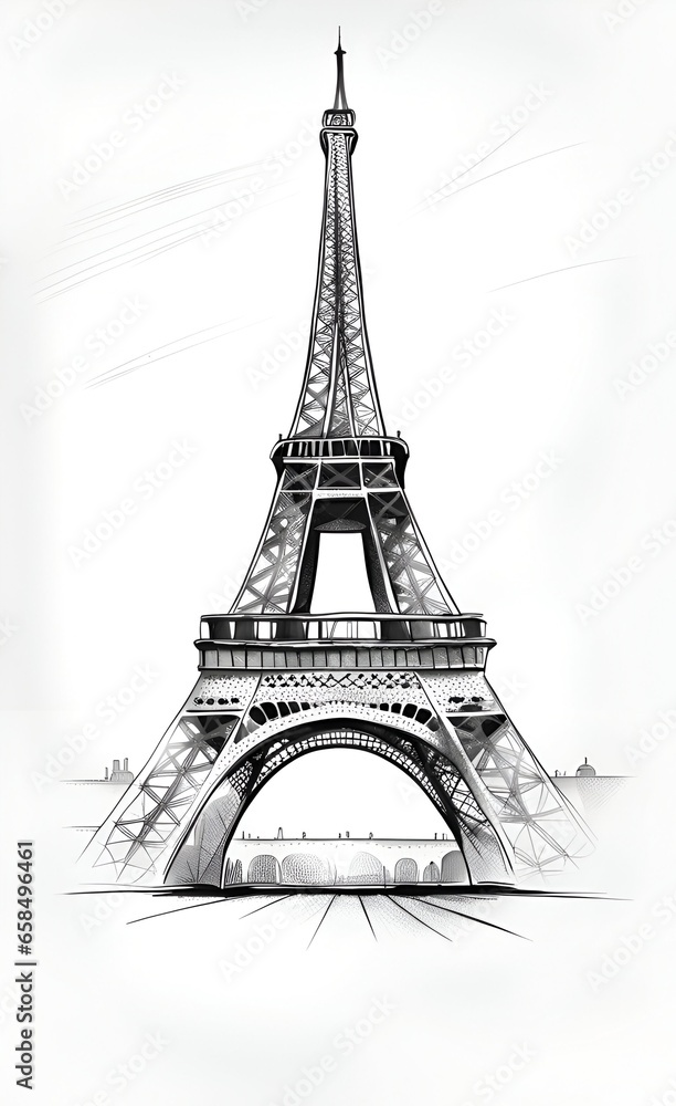 Simple eiffel tower illustration.