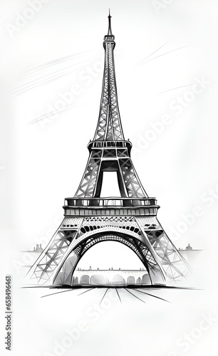 Simple eiffel tower illustration.