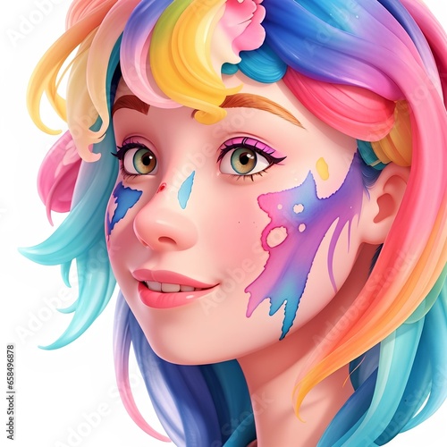 portrait of a girl with colorful makeup