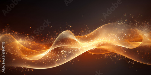 Digital Gold Dust Abstract Background Luxurious Abstract Gold Glitter and Light