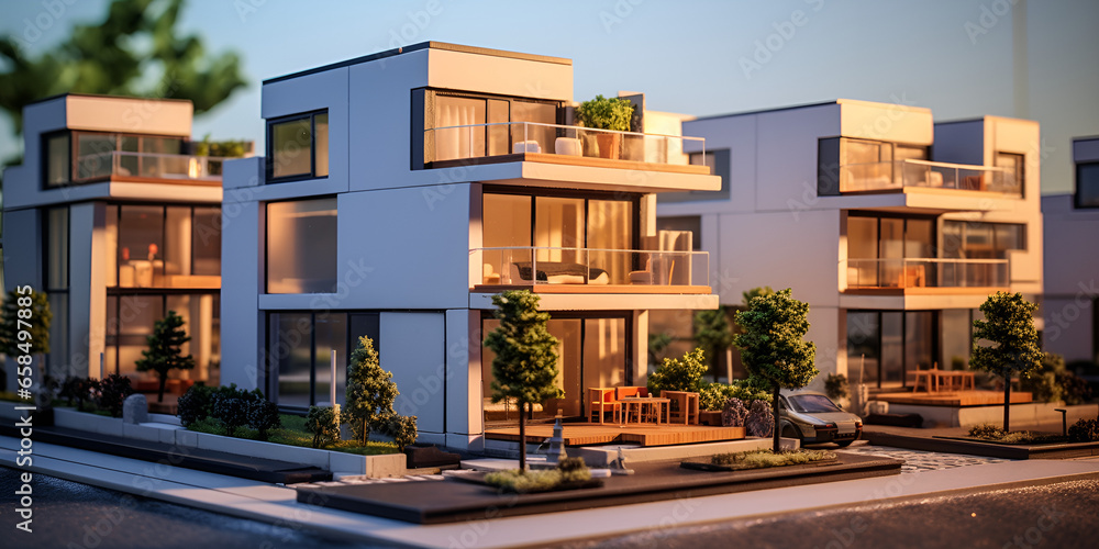 Modern house with big glass windows Modern House Featuring Large Glass Windows
