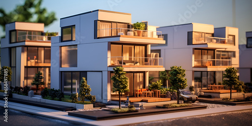 Modern house with big glass windows Modern House Featuring Large Glass Windows © Muhammad