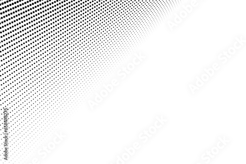 Abstract halftone flowing wavy black gradient dots shape isolated on transparent background. Digital future technology concept. Design for web design, music, cover, technology, science, data 