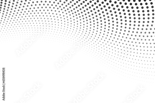 Black abstract dotted halftone on transparent background