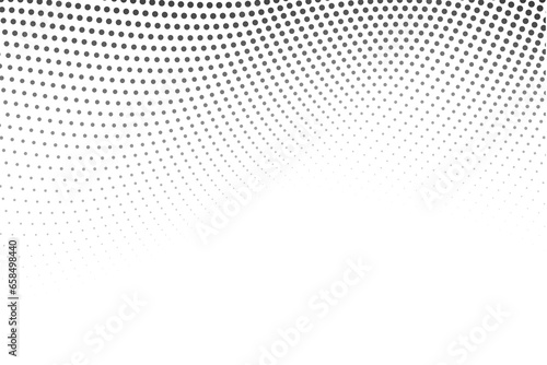 Black abstract dotted halftone on transparent background