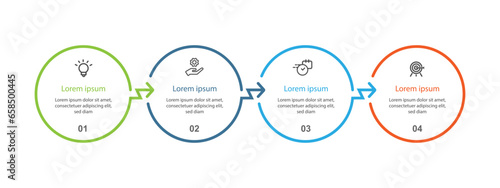Infographic template vector element with 4 step options or sections and icons business 