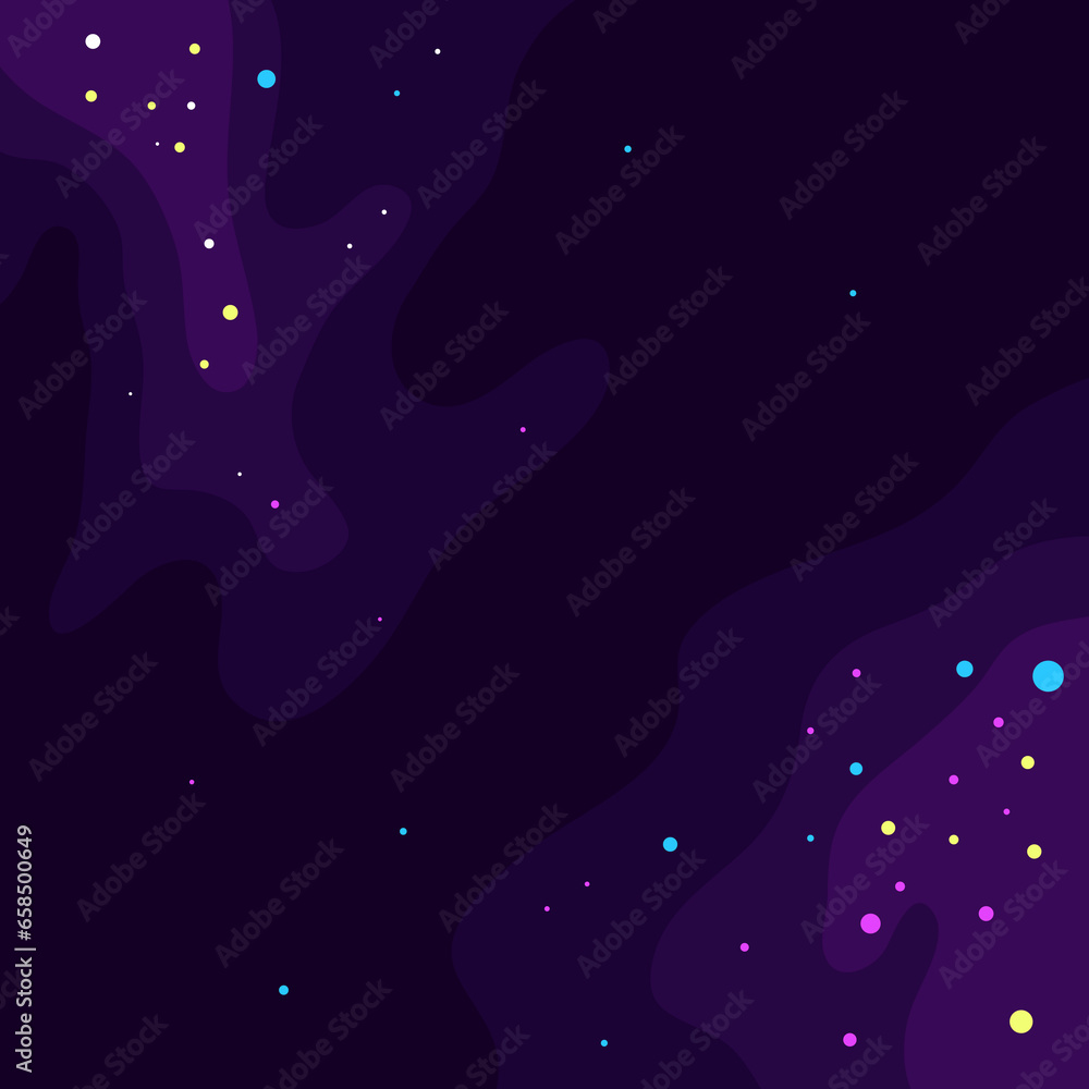 Fototapeta premium Vector space background . Cute flat style template with Stars in Outer space