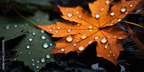 illustration of close up autumn leaves, generative AI